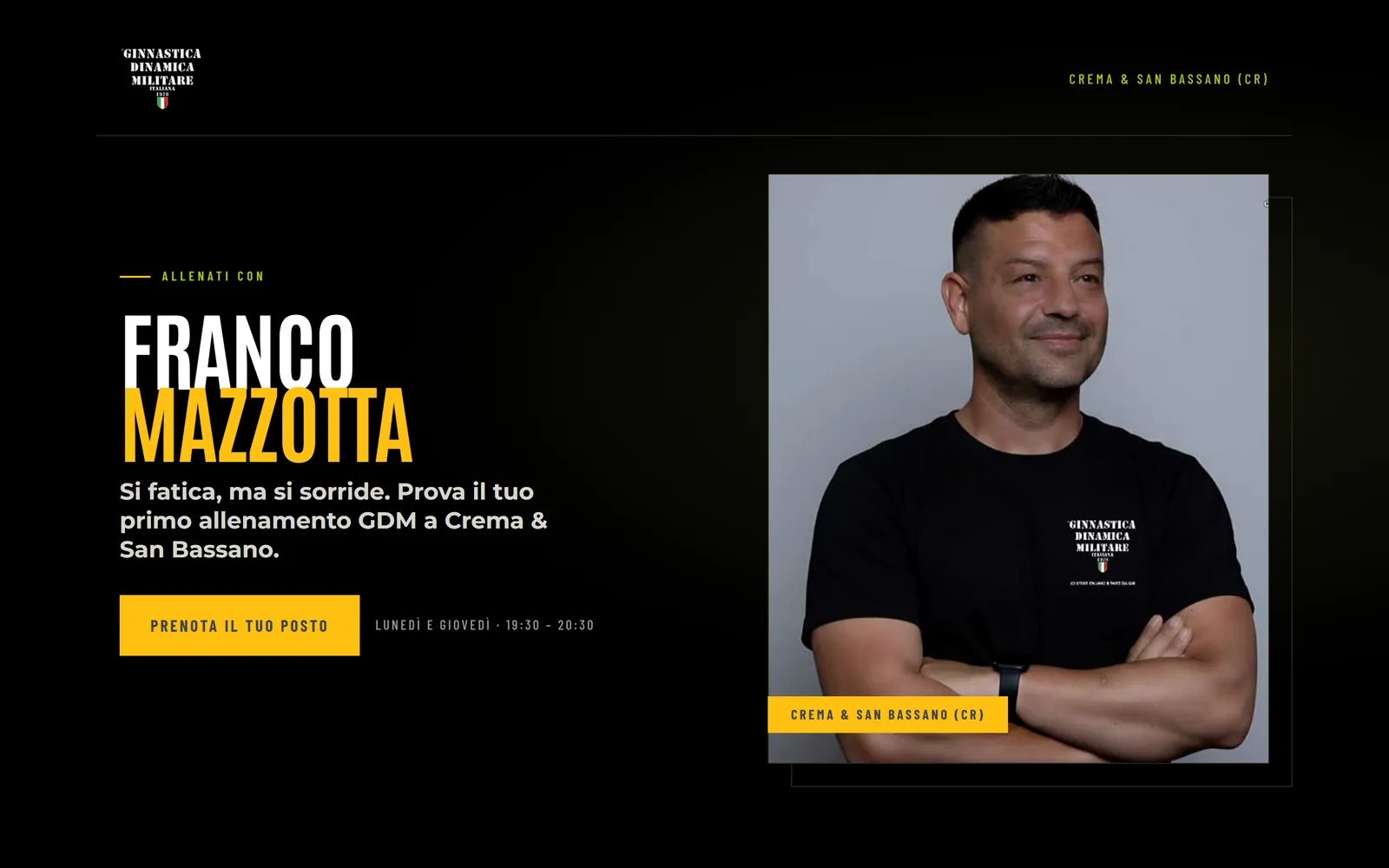 La stessa apertura per Franco Mazzotta: altra persona, altra sede, stesso impianto