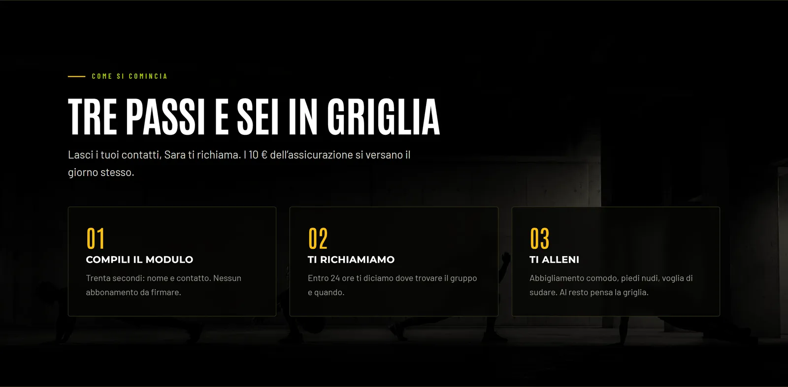 I tre passi per arrivare in griglia