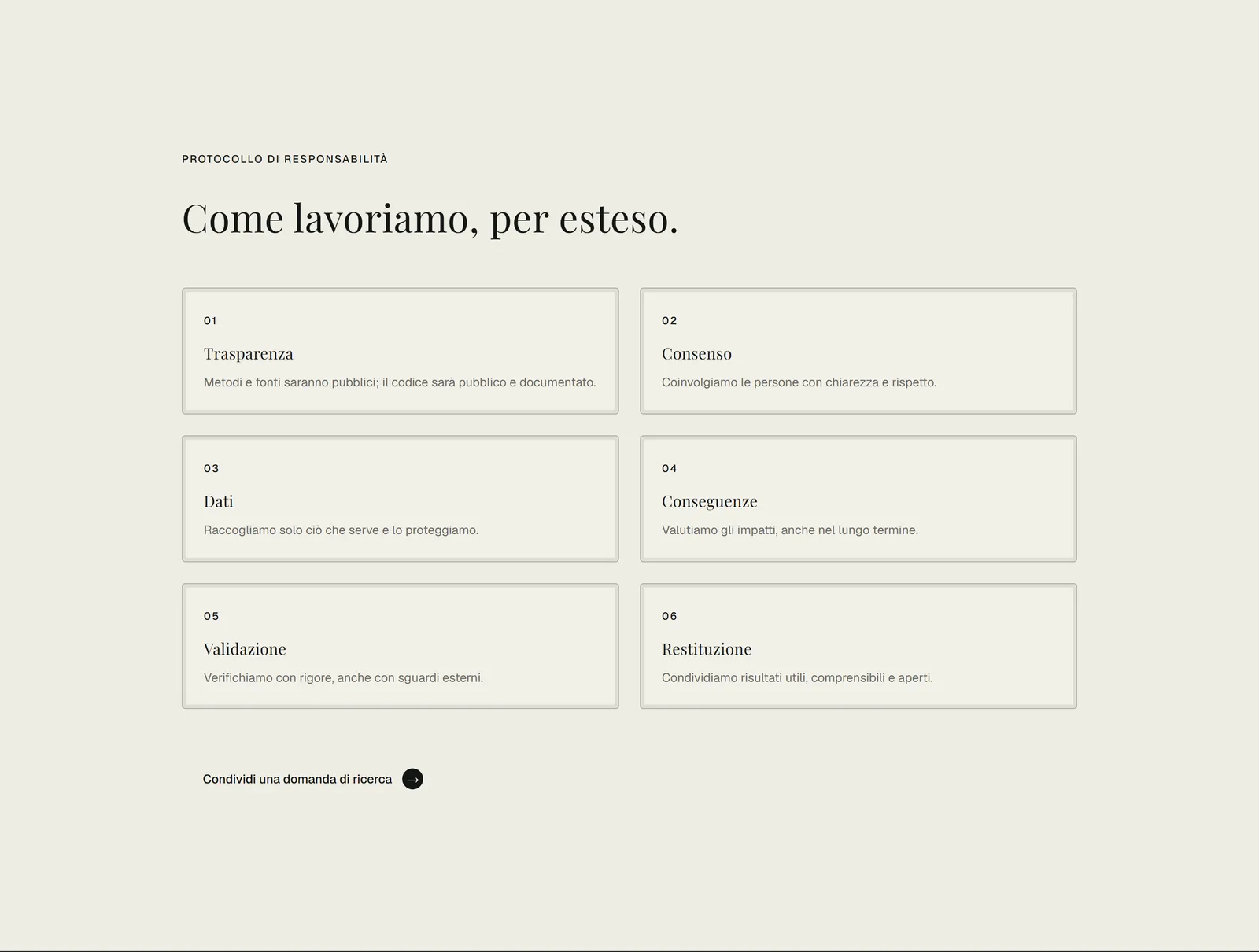 Il protocollo di responsabilità, voce per voce
