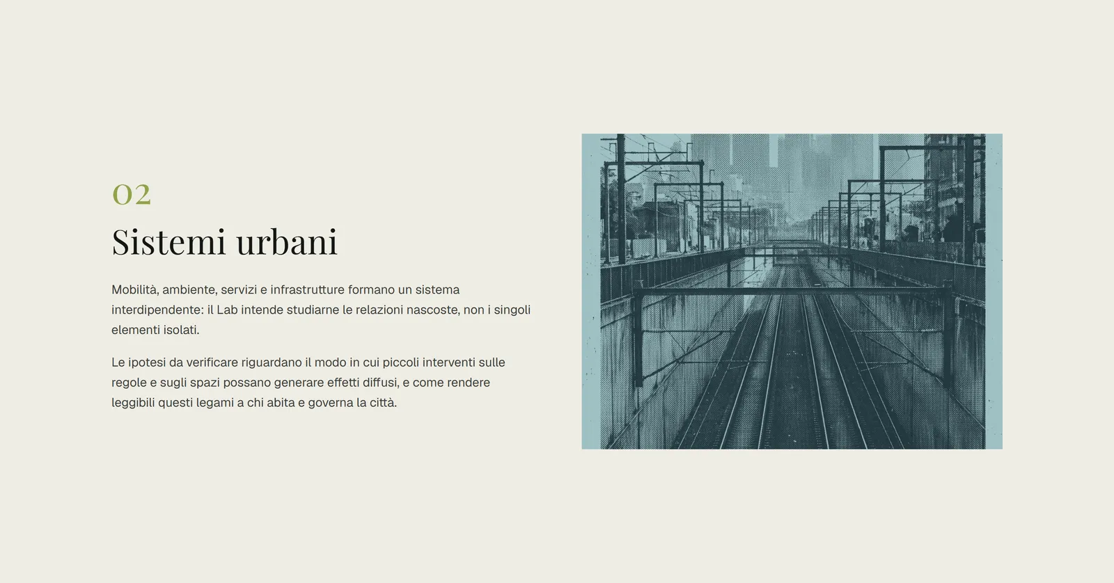 La scheda del territorio dedicato ai sistemi urbani